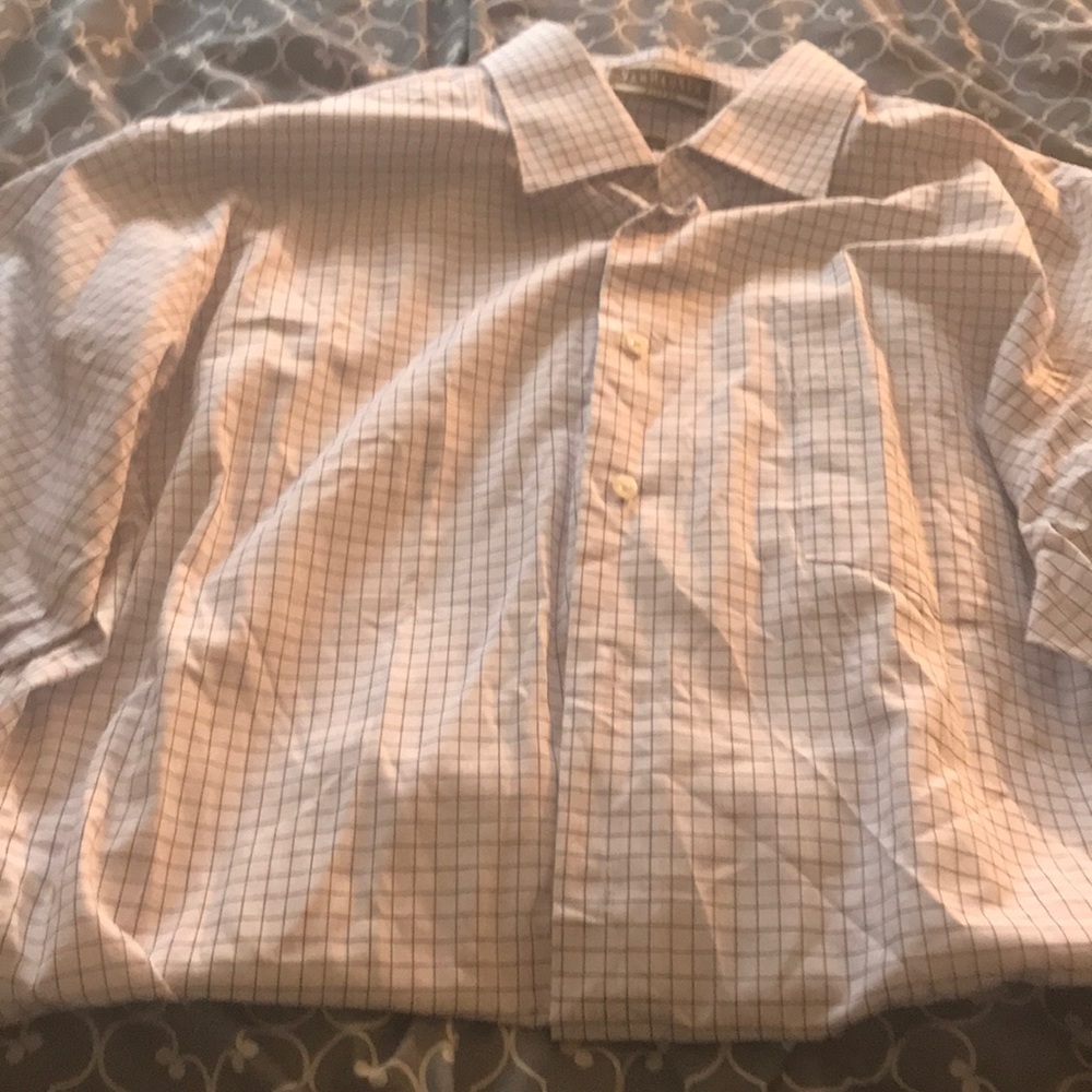 Purple and white dress shirt (fitted)